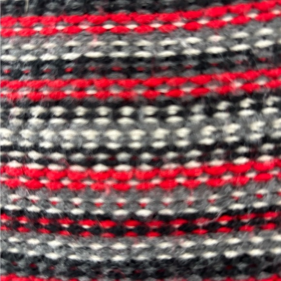 Vintage Covington Red and Black Striped Knit 3/4 Sleeve Cardigan - Picture 7 of 7